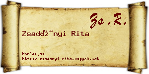 Zsadányi Rita névjegykártya